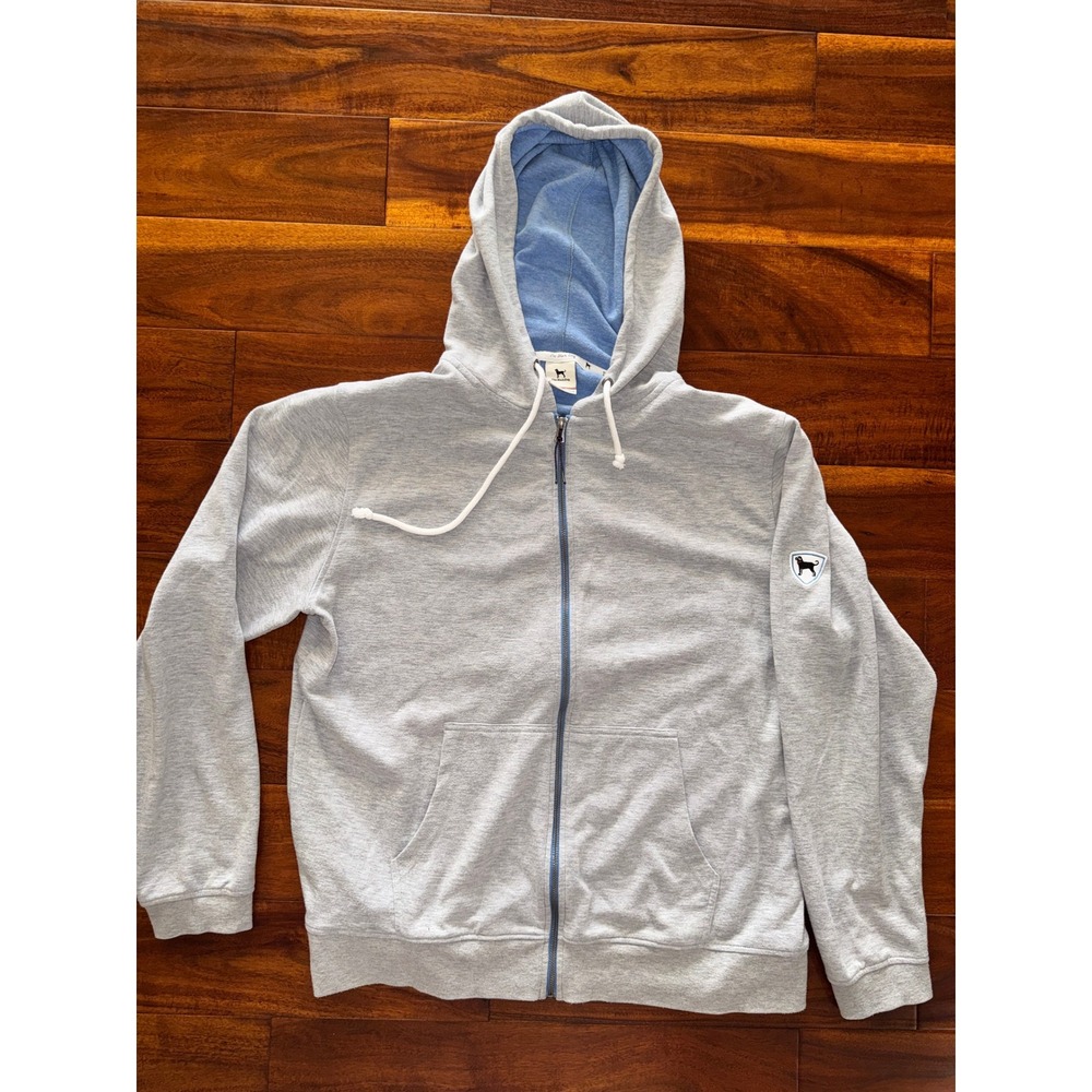 The Black Dog Mens Gray Full Zip Hoodie Sweatshirt Large Dog Logo Casual